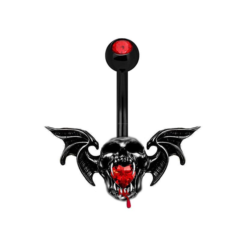 Gai Bei Oumei Halloween Devil Lip, Nipple & Navel Ring, Ghost Head Ear Cartilage & Nose Stud Piercing Set.