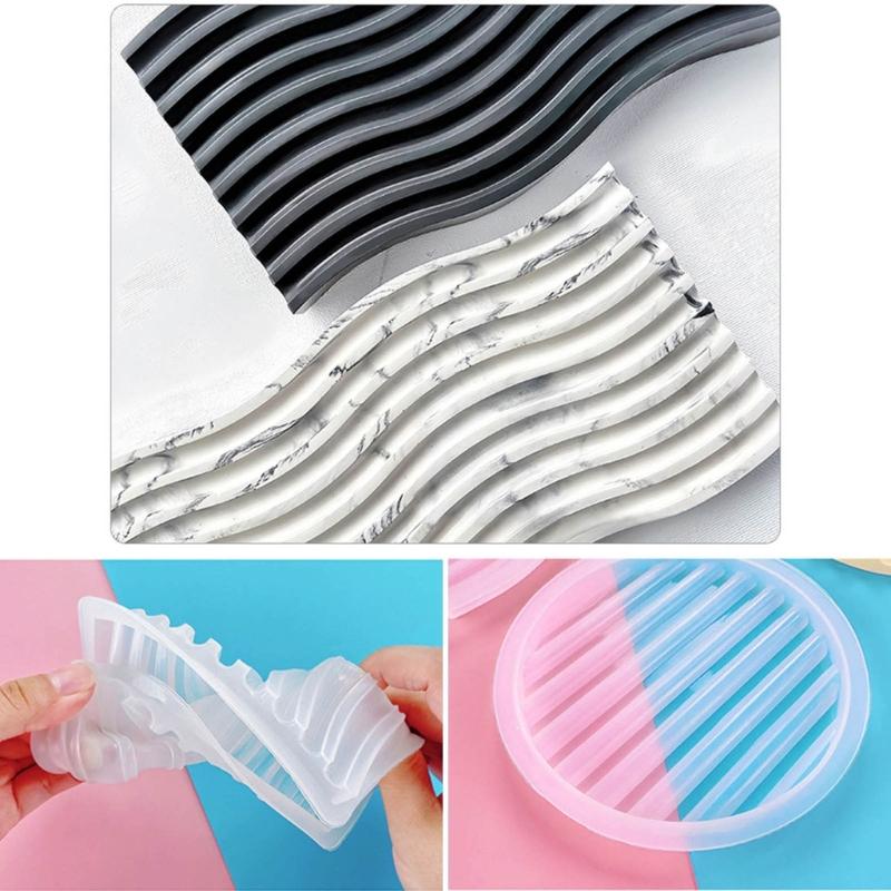 Striped Coaster Silicone Molds for Resin Casting Arch Door Coaster Tray Molds Epoxy Casting DIY Craft Cup Mat Resin Mold