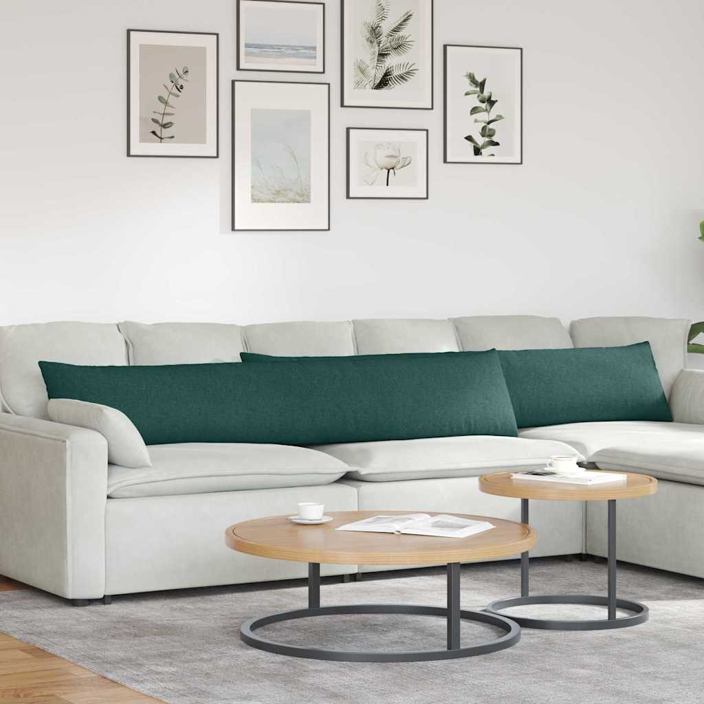 Sofa Cushions 2 Pcs Dark Green 200 X 40 Cm Fabric