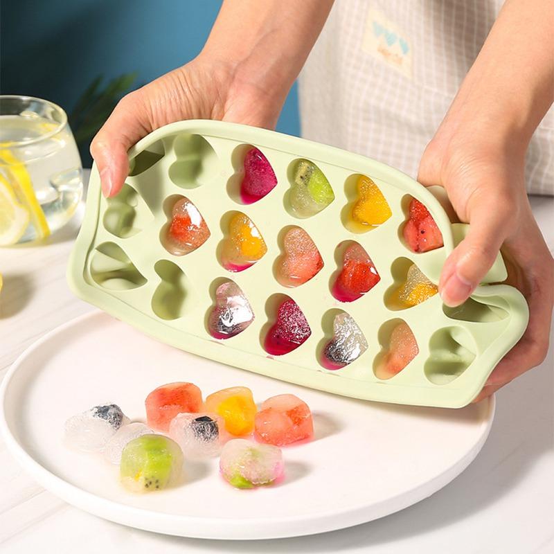 Heart Rectangle Silica Ice Cube Trays with Removable Lids Gel Mold BPA Free Tray