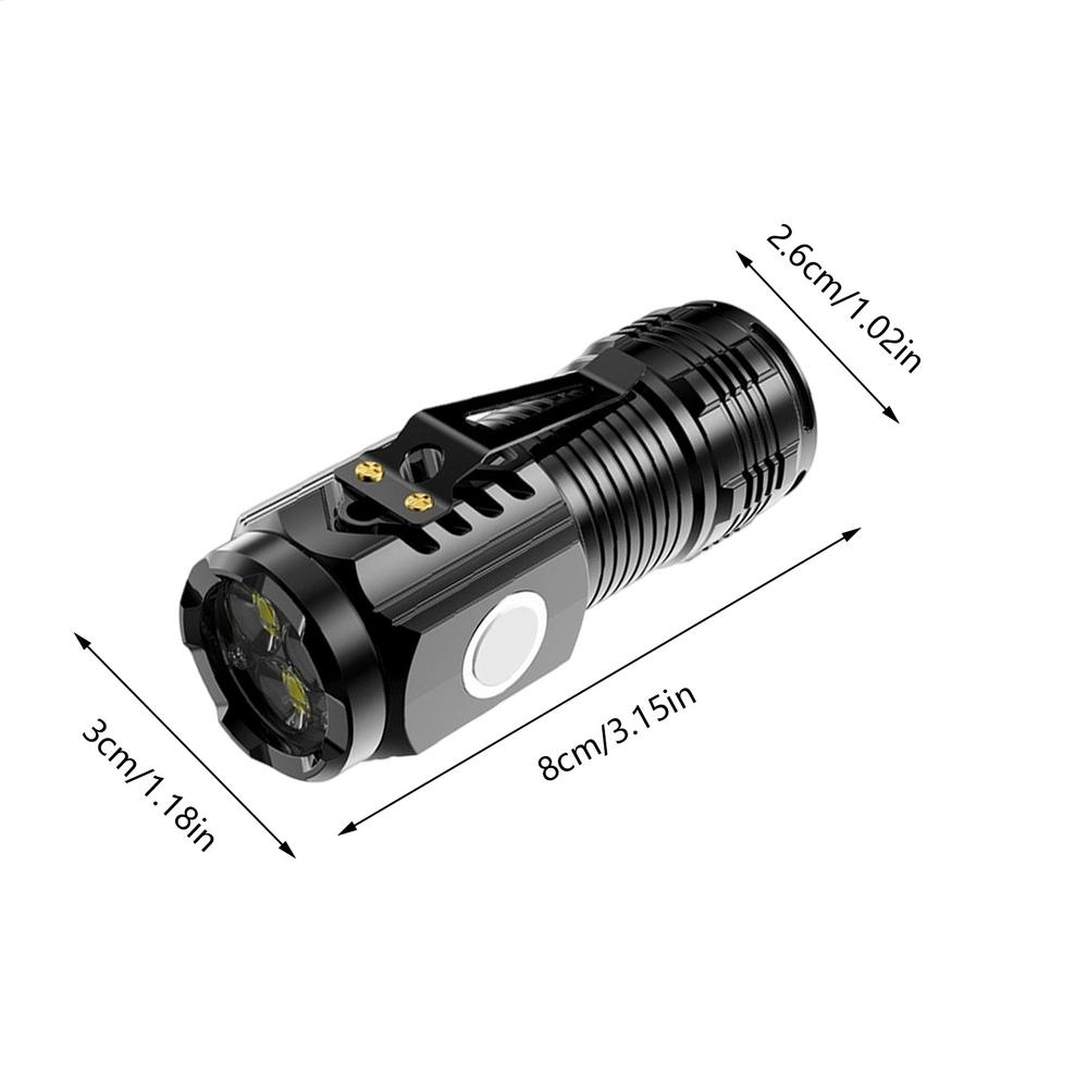 Rechargeable Mini Flashlight Multi-Purpose Bright LED Light with Magnetic Base & Clip for Camping, Hiking, Work, Car Repair