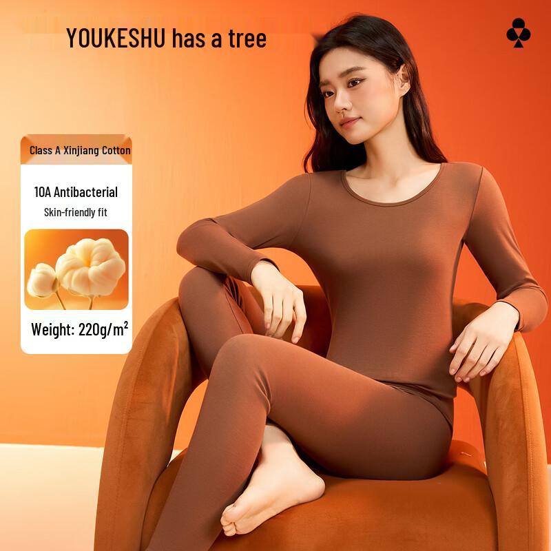 YOUKESHU Women's 100% Cotton Antibacterial Thermal Underwear Set