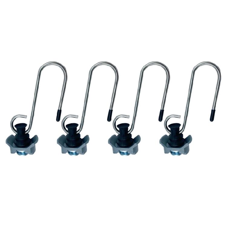1 pz/4 pz Ancoraggi di Fissaggio per Binario a L con Gancio a S Installazione Facile Ganci Metallici Accessorio per il Trasporto di Carico per il Trasporto