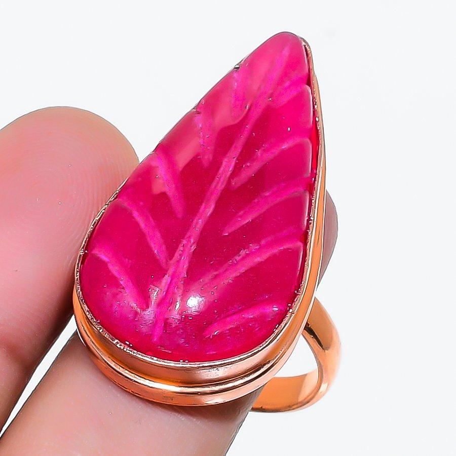 Natural Ruby(Simulated) Gemstone 925 Sterling Silver Jewelry Ring Size 9.5 AR-18000
