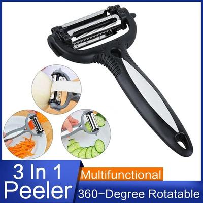 1PC Nuovo Multifunzionale 360 Gradi Rotary Peeler Utensile da Cucina 3 in 1 Rotary Frutta Verdura Carota Patata Pelapatate Cutter Affettatrice