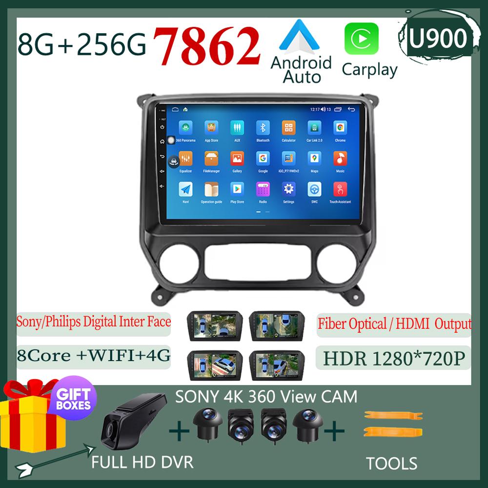 For Chevrolet Silverado 3 GMTK2 2014 -2018 Android Navigation GPS Auto Radio Screen Car Radio Audio HDR Cam WIFI QLED 5G Stereo