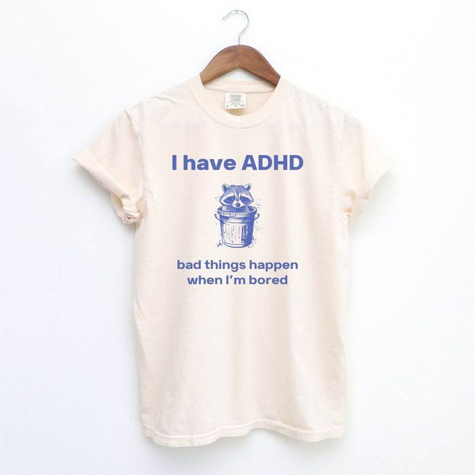 

Футболка Енот СДВГ Смешная Ретро Мультяшная Футболка Классическая Футболка L