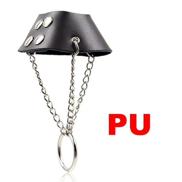 Întindere testiculară Penis Penis Inel din piele artificială Parașuta Ball Pretcher Scrotum Restraint Reglabil BDSM Bondage pentru bărbați
