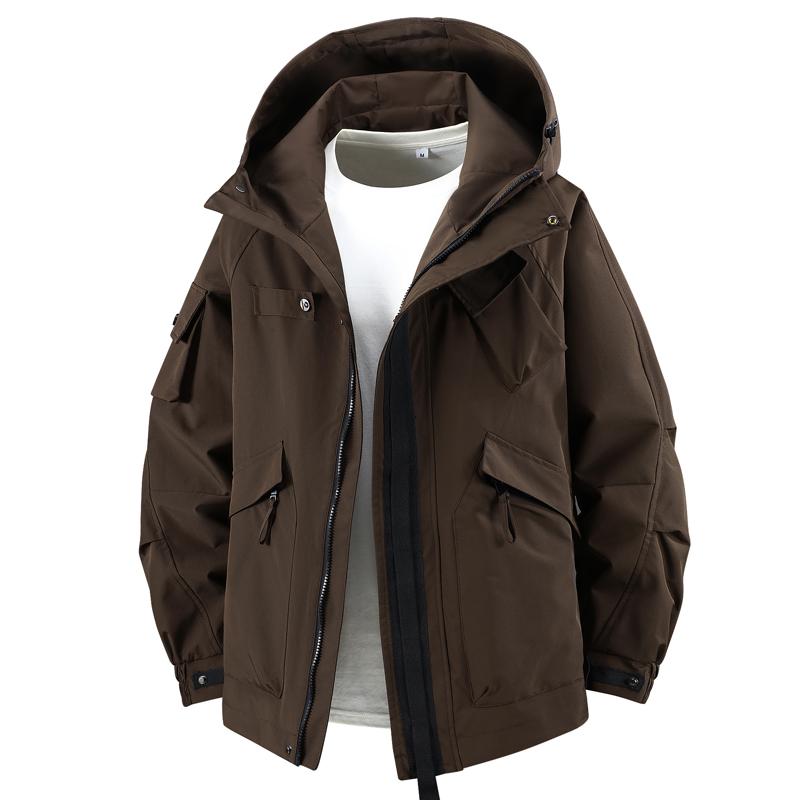 Plus Size 5XL-11XL Autumn Waterproof Trench Coat for Men Windbreaker Casual Long Sleeve Oversize Men's Jackets Hooded