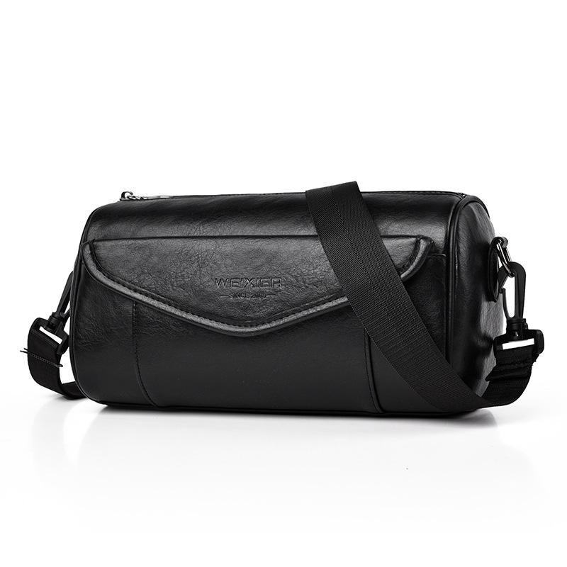 New Men's Shoulder Bag Cylindrical Shape Fashionable Crossbody Bag Large Capacity Designer with Minimalist Style Side Backpack