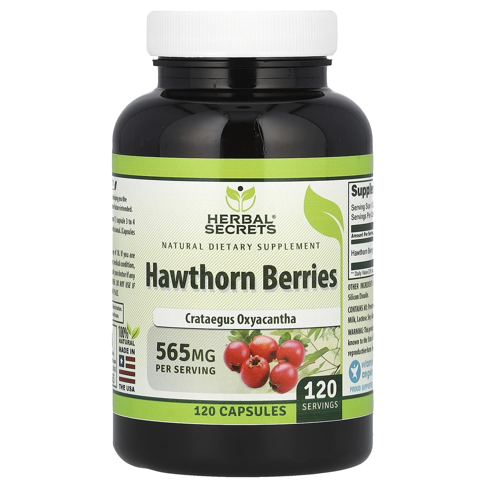 

Hawthorn Berry, 565Mg, 120 Capsules