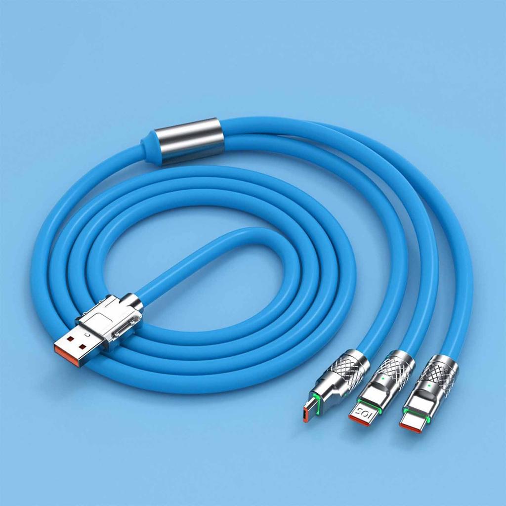 120w Fast Charging Alloy One To Three Data Cable 1.2m/2m