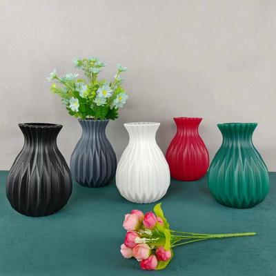 Imitation Keramik Blume Vase Nordic Stil Einfarbig Blume Anordnung Container Wohnzimmer Dekoration Kunststoff