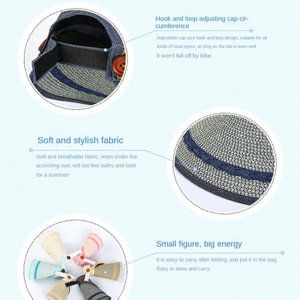 Straw Dual-purpose Empty Top Hat Wide Brim Beach Face Shade Hat New Women's Sun Hat  Women