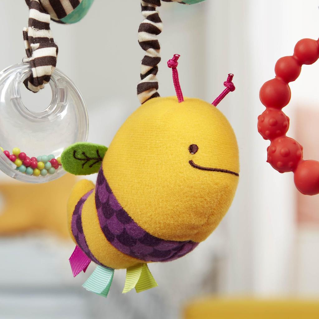 B. Toys Baby Stroller Mobile with Bee Plush Toy, Bead Rattle, Squeeze Toy, for Strollers (Ages 0+), Authentic Product