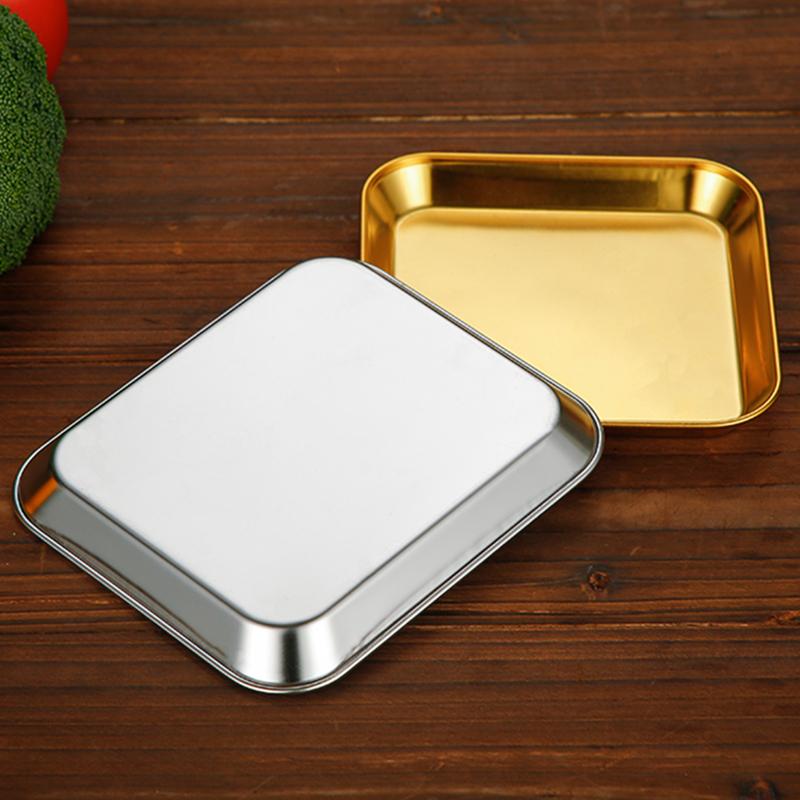 Čtvercový nerezový talíř na svačinku zásobník na jídlo Organizér na bufet Prezentace na talíře s ovocem a zeleninou Kuchyňské doplňky