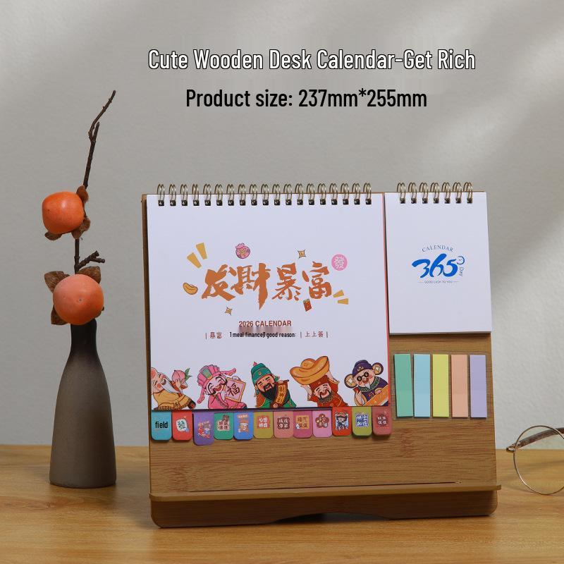 2025 Minimalist Desk Calendar & Memo Notebook - Creative Self-Discipline and Check-In Planner Ornament.