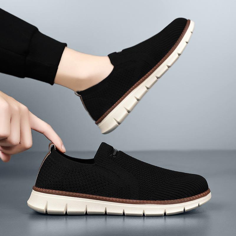 Mesh Shoes for Men, Summer Breathable Slip-on Lazy Skateboard Shoes, Men's Breathable Casual Sports Shoes.