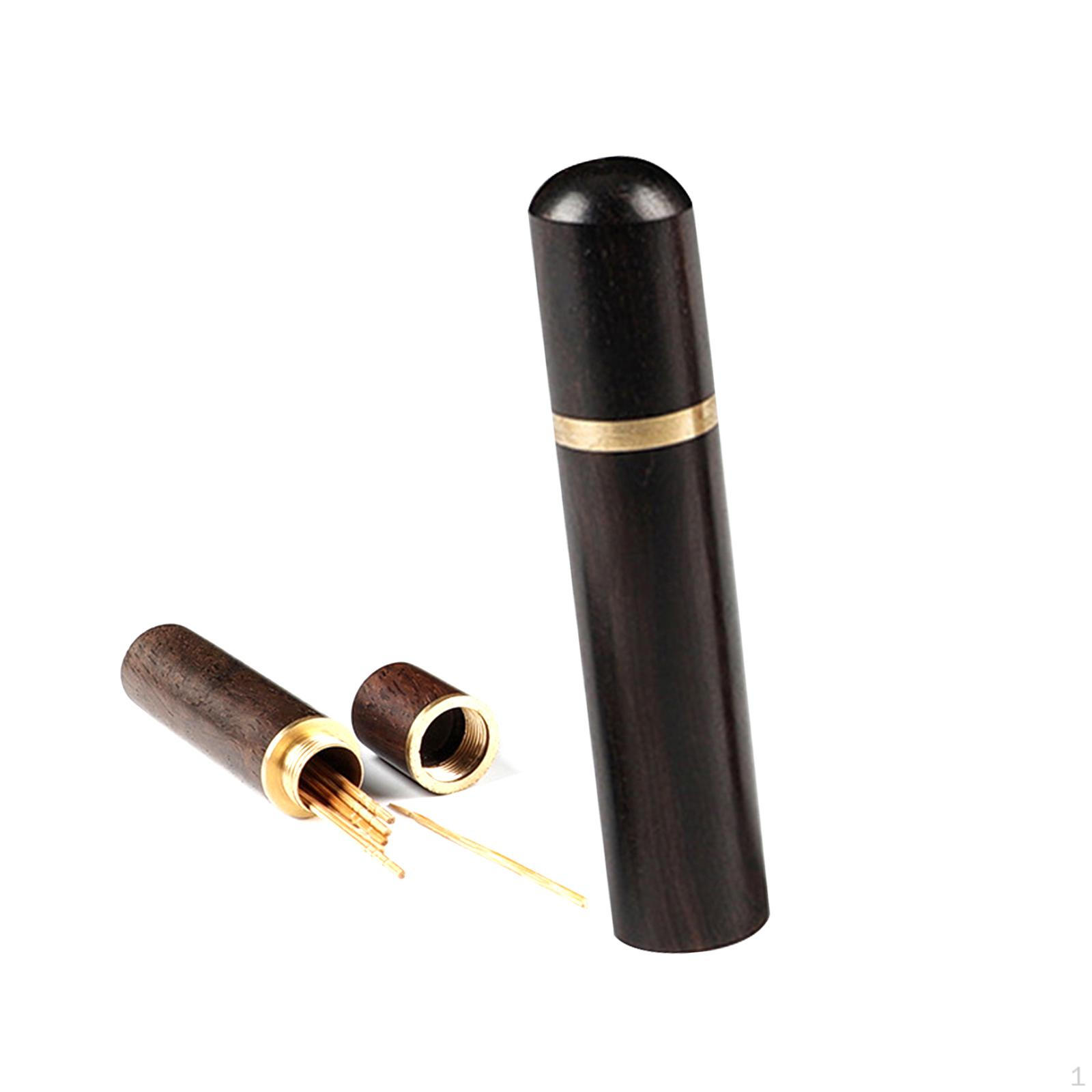 Portable Wood Toothpick Holder Multifunction Storage Container Tin Case Pocket