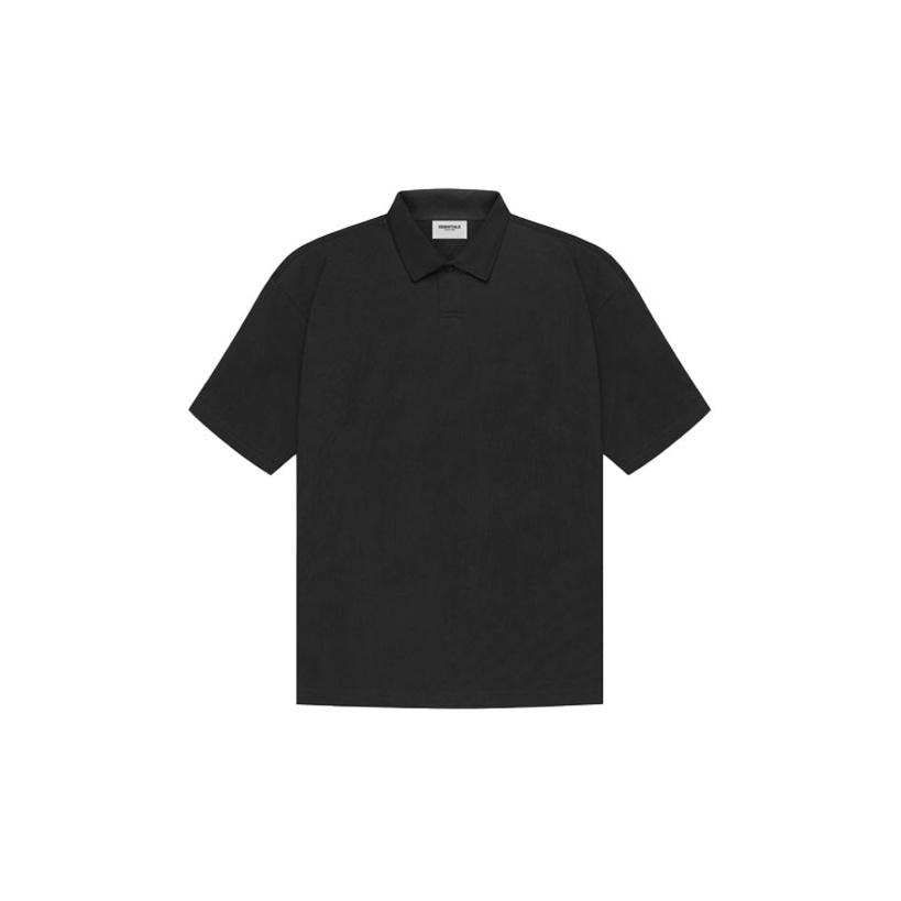Fear of God Essentials SS21 Short Sleeve Polo With Back Logo Unisex Tops Black FOG-SS21-551
