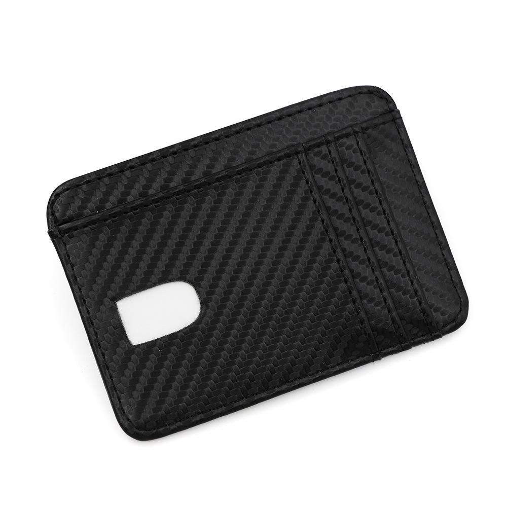 Men’s Carbon Fiber Card Holder Wallet RFID Blocking Slim Front Pocket Wallet Credit Card Holder with ID Window Minimalist Wallet