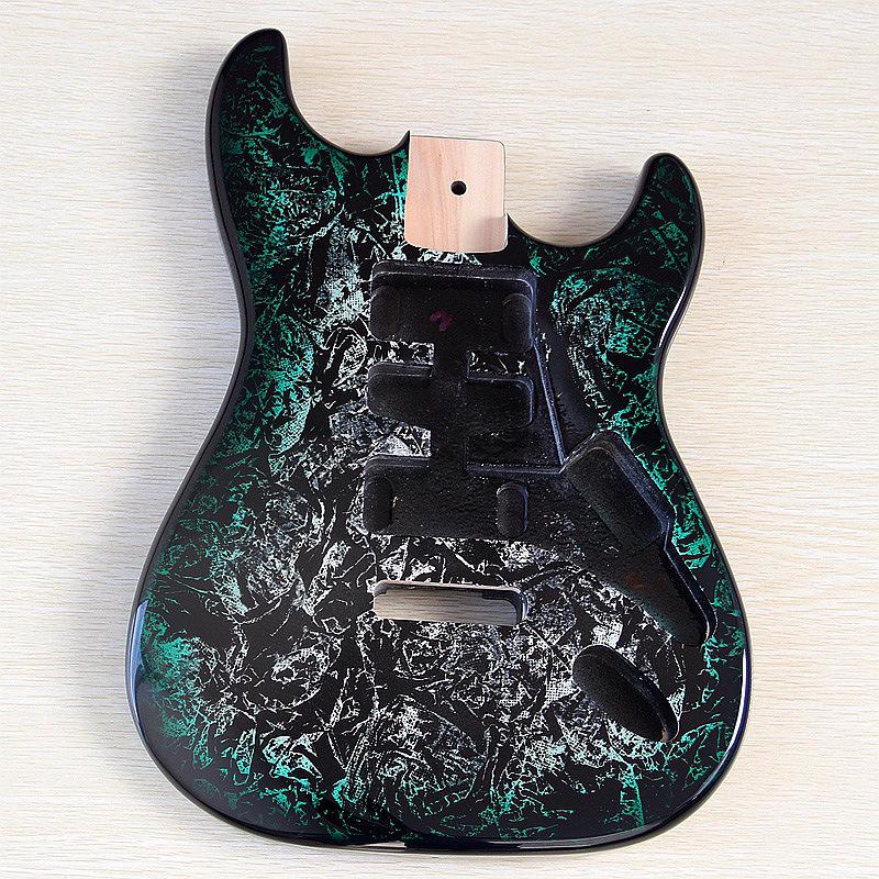 Green-White Gradient Glossy Electric Guitar Body - Musical Instrument DIY Accessory