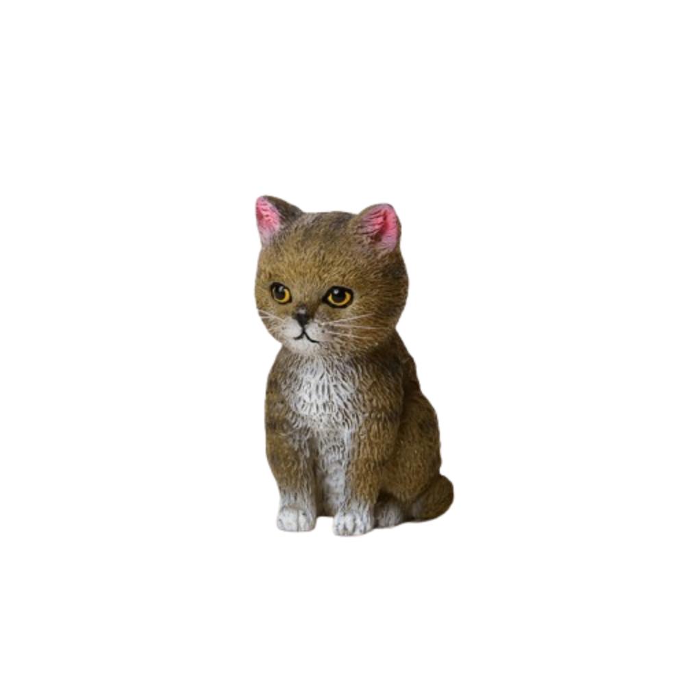 Cartoon Style Cat Statues Figurines Tiger Spot Cat Decoration  Dollhouse Model