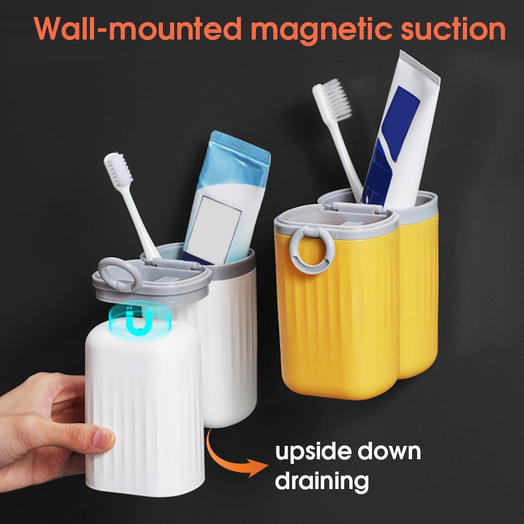 Toothbrush Case Wall Mounted Ple Toothpaste Container Multifunctional Dust Proof Sanitary Tool for Home Business Trips School