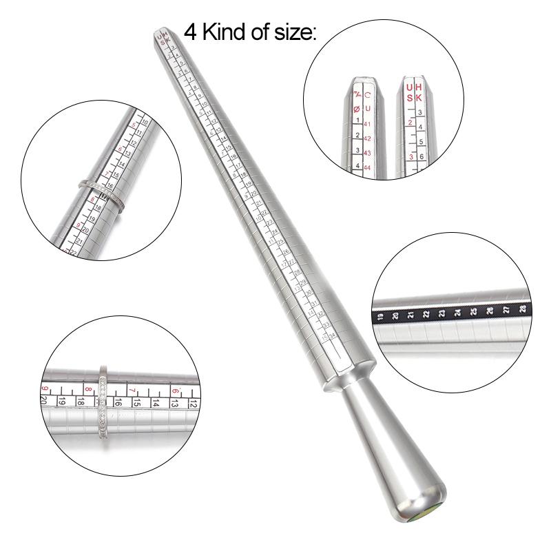 1PC Metal Professional Jewelry Tools Mandrel Stick Finger Gauge Ring Sizer Measuring UK/US Size For DIY Jewelry Size Tool