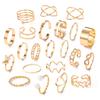 Open Multi-joint Ring Set for Women, Featuring a Unique Hollow Heart and Butterfly design22Set