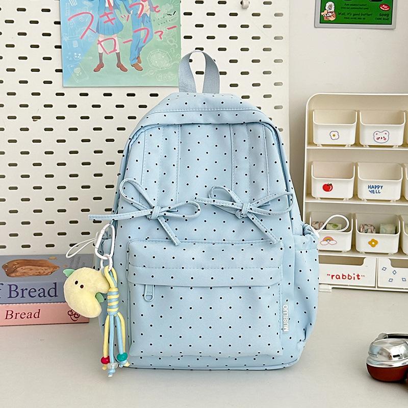 School bag summer new small fresh polka dot sweet girl travel mini backpack high value literary and art fan girls backpack