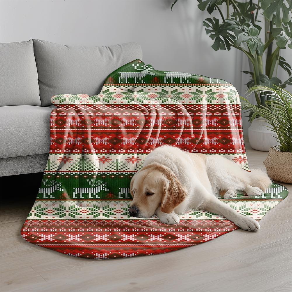 Christmas Pattern Blanket Microfiber Flannel Cover Blanket Bedroom Living Room Sofa Soft And Comfortable Home Decoration