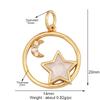 New Trendy Shining Space Sun Moon Star Charm Pendant, Gold Inlaid Cubic Zirconia Jewelry Necklace Bracelet Making Supply L44