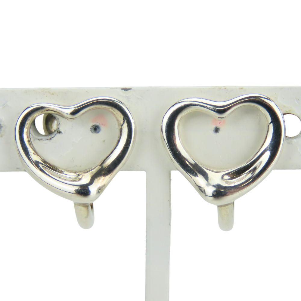 Used TIFFANY&Co. Earring Open Heart Silver925 2.2g Silver Cute