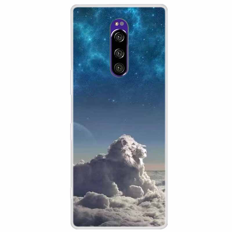 For Sony Xperia 1 Case Luxury Animals Transparent Cover for Sony Xperia1 XZ4 SO-03L SOV40 J8110 J9150 J8170 Phone Shells Covers