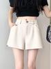 Women's 2025 High-Waisted A-line Wide-Leg Suit Shorts