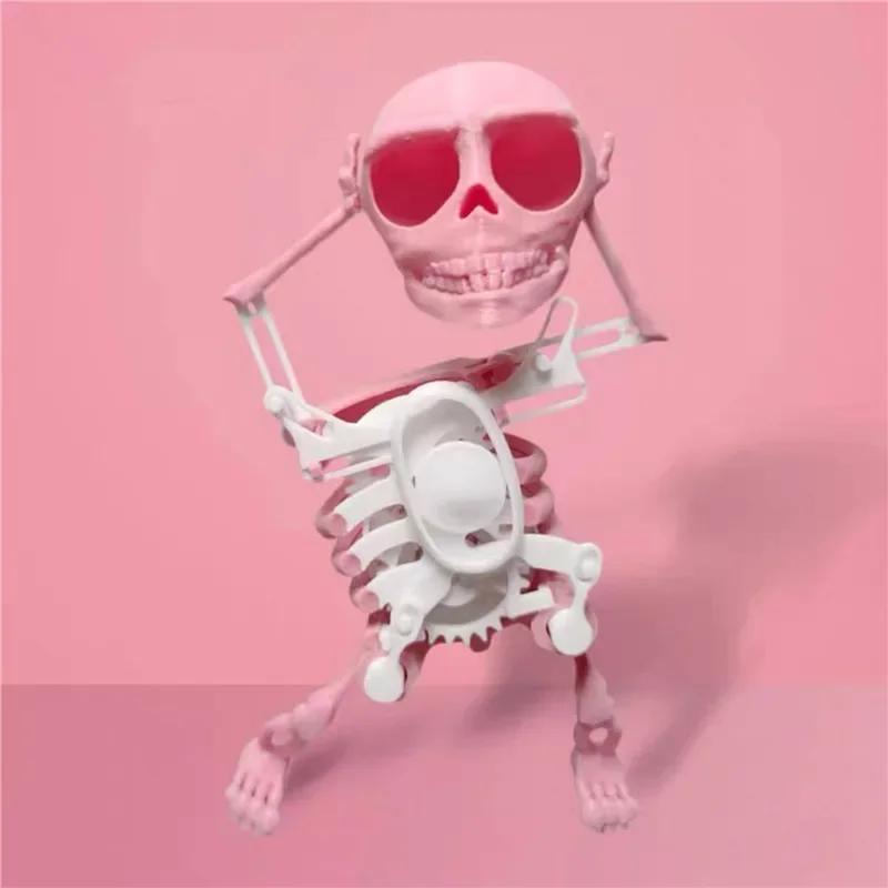 3D-печать Танцующий скелет черепа, Интересный мини-череп, Жуткие танцы, В комплекте с украшениями для дома, Детские подарки