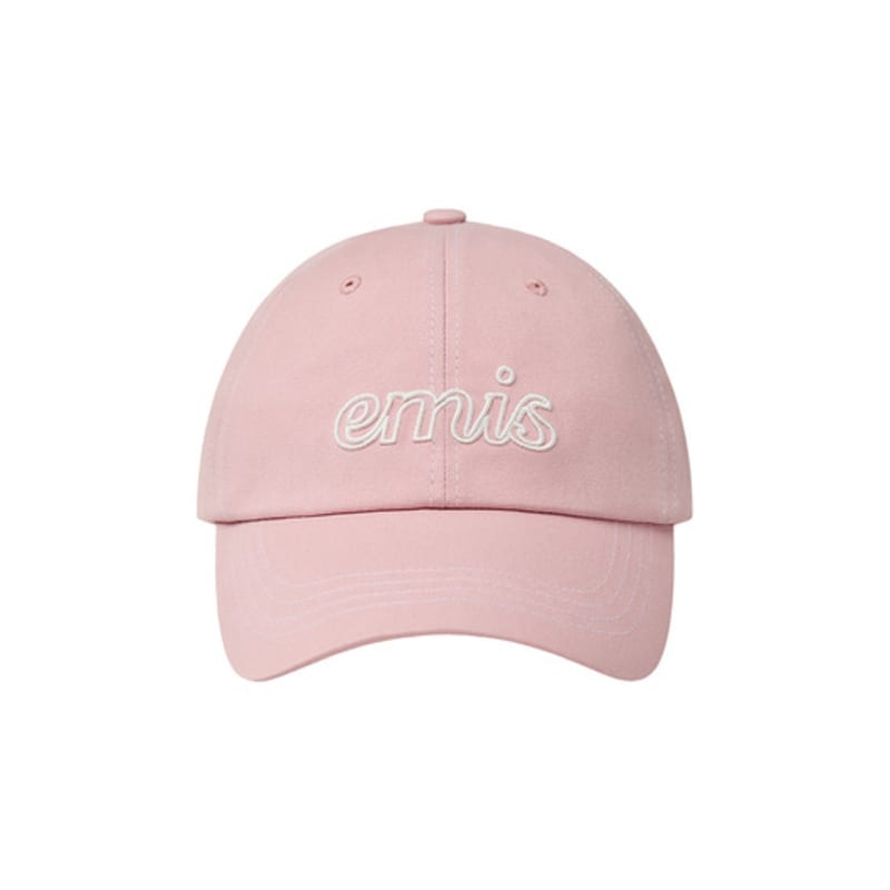 

EMIS LETTEring LOGO white STITCH BALL cap-pink pink