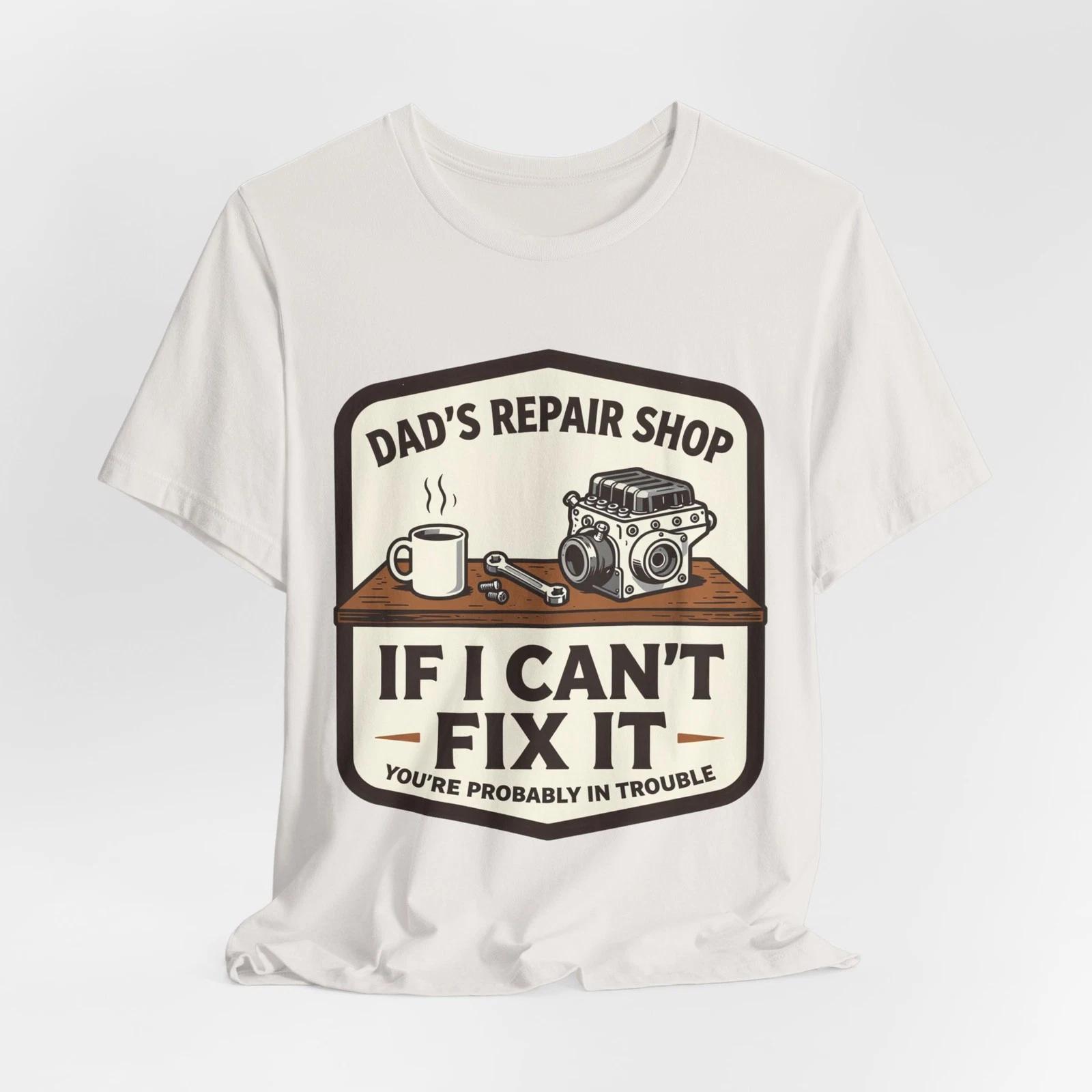 Dad’s Repair Shop Shirt Funny Dad Mechanic Handyman Gift Tee M