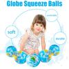 2.5 Inch Spherical Squeeze Ball Soft Elastic Earth Ball Mini Foam Globe Stress Relief Toy for Kids Birthday Party Favors