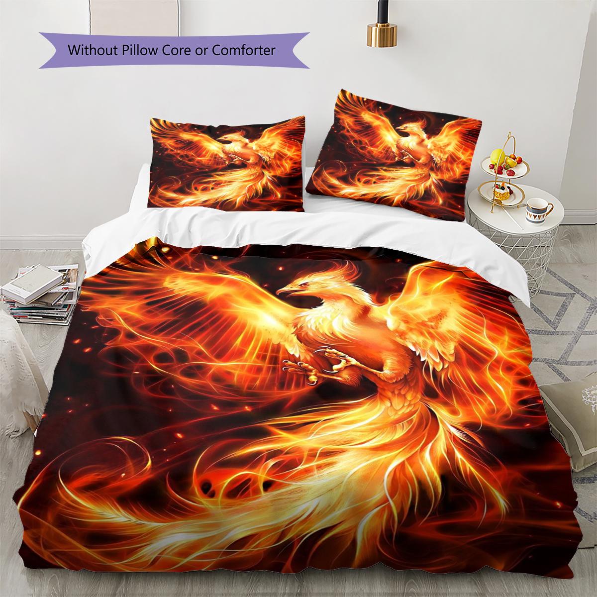 

Phoenix Pattern Bedding Quilt Set Quilt Cover Pillowcase Home Decoration Gift (1 * duvet cover + 2 * pillowcase, without core) 200x220cm