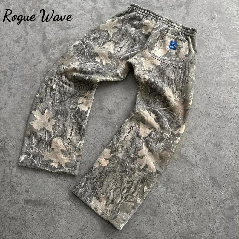 

RogueWave Y2K Pants Women Clothing Camouflage Pattern Printed High Street Hip Hop Baggy Sweat Pants Unisex Casual Camo Trousers Streetwear S