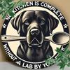 NostalgicDogArt Vintage Black Lab Waterproof Wall Decor for Homes, Patios & Pet Shops, Timeless Pet Art