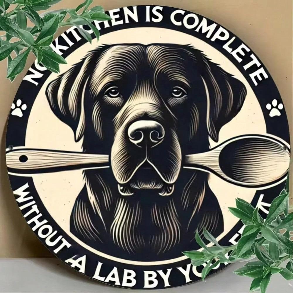 NostalgicDogArt Vintage Black Lab Waterproof Wall Decor for Homes, Patios & Pet Shops, Timeless Pet Art
