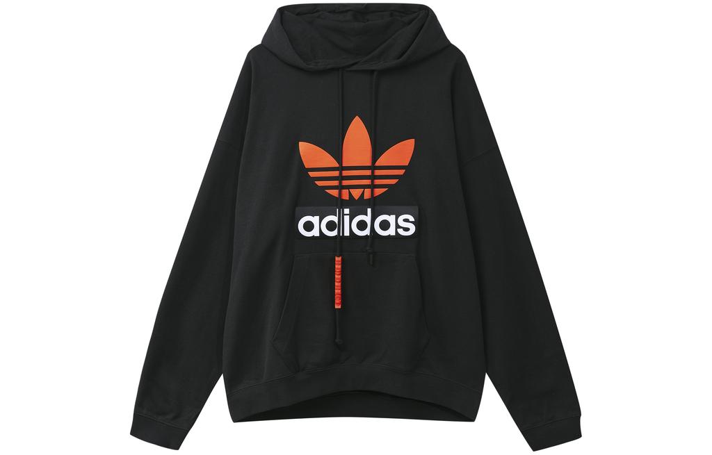 Adidas Originals BIG TREFOIL HOODIE Sweatshirt Men's Black H09354