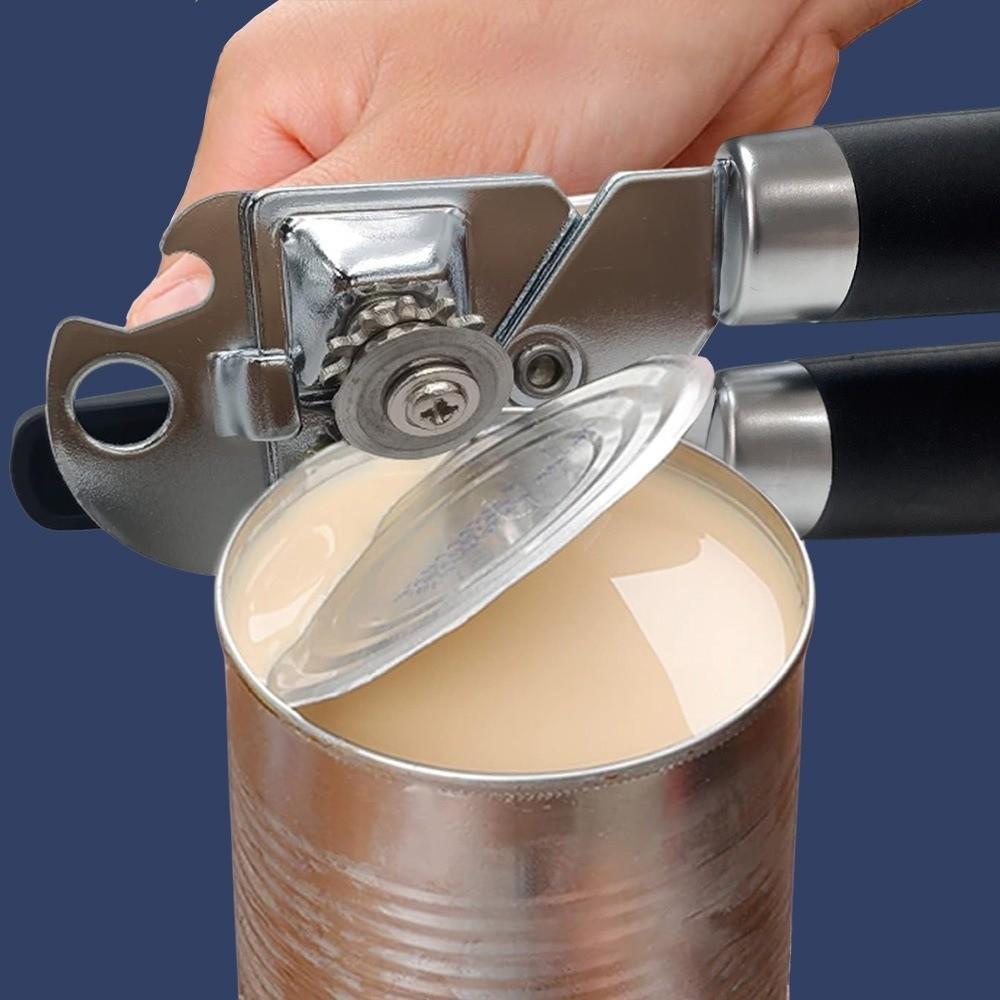 Handheld Design 3-in-1 Can Opener Smooth Edge Soft Comfortable Handle Heavy Duty Manual Can Opener Kitchen