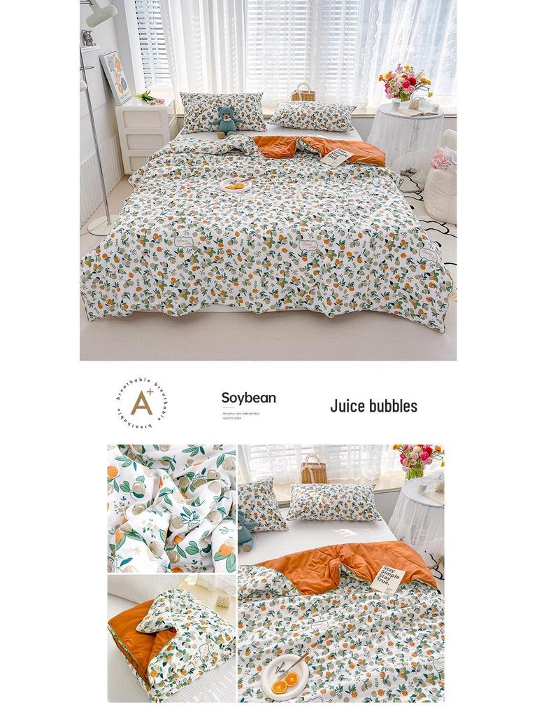 Class A Soybean Fiber Cartoon Print Summer Quilt - Double Layer Gauze Air Conditioning Quilt