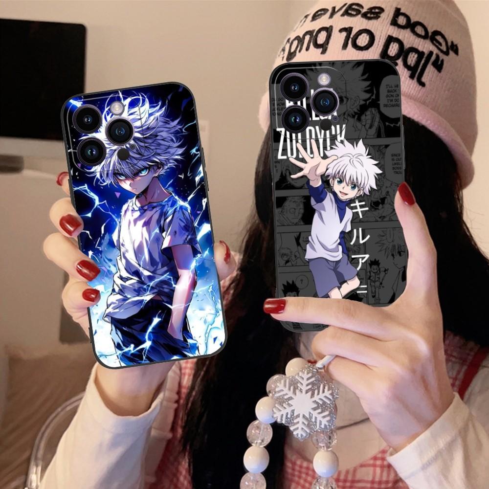 Hunter Killua Mobile Cell Phone Case for iPhone 15 14 13 12 11 X XR XS 8 7 Pro Max Plus Mini Black Soft Phone Cover Funda