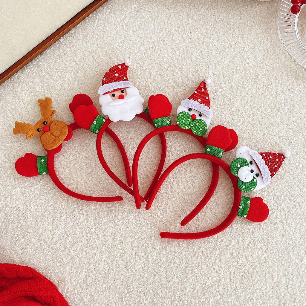 Christmas Light Up Hair Headbands Cartoon Santa Claus Headpieces Xmas Party Decor Photo Prop Xmas Decoration