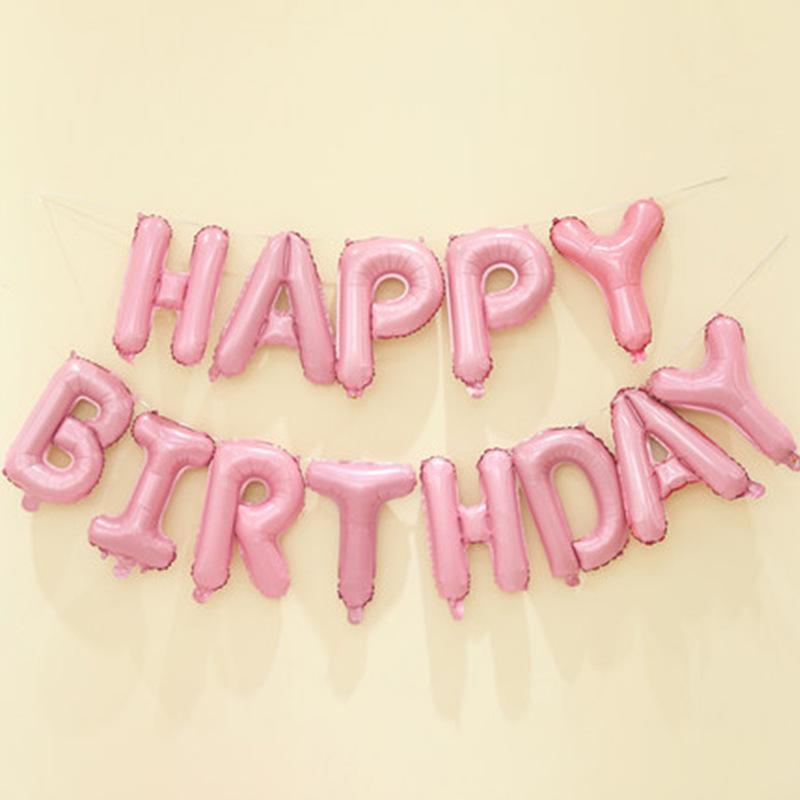16 inch Happy Birthday Letter Set Happy Birthday Aluminum Film Balloon Pendant Aluminum Foil Ball Celebration